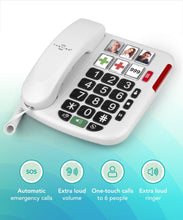 TabTime Big Button Landline Telephone for Elderly, Hearing Aid Compatible Phone with Amplified Volume for Hard of Hearing, Great dementia aid - Tabtime Limited