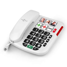 TabTime Big Button Landline Telephone for Elderly, Hearing Aid Compatible Phone with Amplified Volume for Hard of Hearing, Great dementia aid - Tabtime Limited